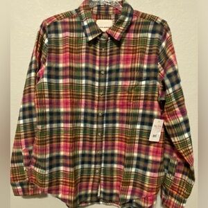 NWT Lucky Brand Women’s Multicolor Plaid Button Down LS Shirt
Size Small